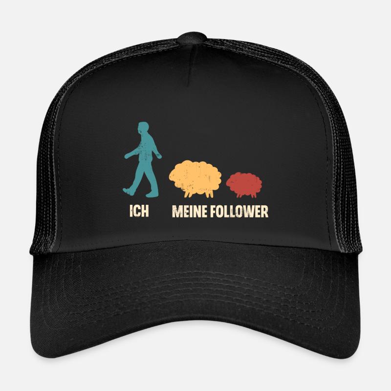 Ich Meine Follower Schaf Schafe - Kinder Trucker-Cap - Schwarz/Schwarz