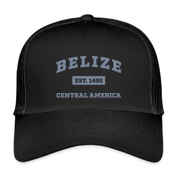 Belize Mittelamerika Est. 1492 - Kinder Trucker-Cap - Schwarz/Schwarz - Vorne