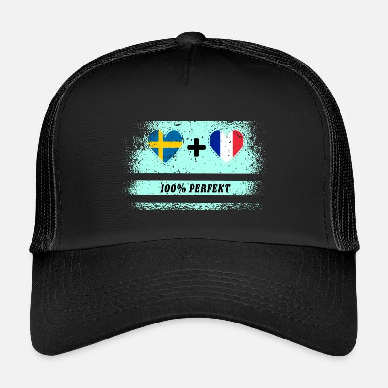 Frankreich und Schweden 100% perfekt / Geschenk - Kinder Trucker-Cap - Schwarz/Schwarz