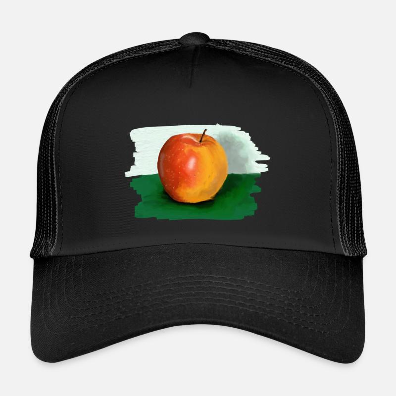 Apfel - Kinder Trucker-Cap - Schwarz/Schwarz