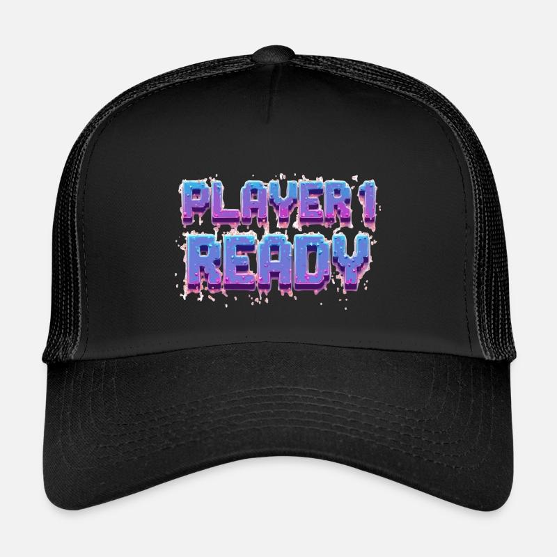 Player 1 Ready - Kinder Trucker-Cap - Schwarz/Schwarz