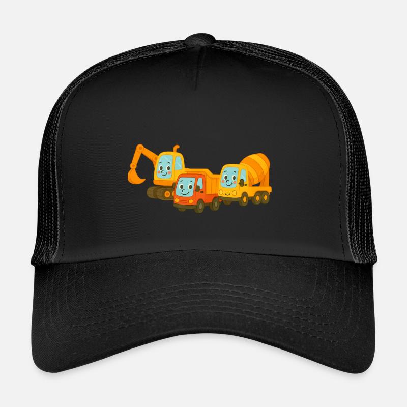 Baustelle - Kinder Trucker-Cap - Schwarz/Schwarz