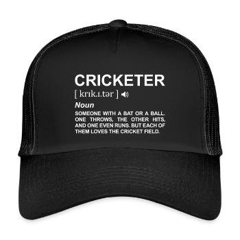 Signification du joueur de cricket - Casquette trucker enfant - noir/noir - Devant