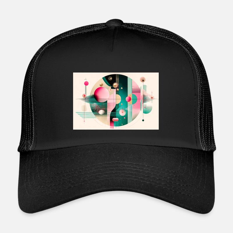 Abstract composition with chromatic flight - Kids’ Trucker Cap - black/black