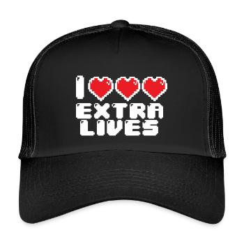 Extreme Pixel Heart - Kids’ Trucker Cap - black/black - Front