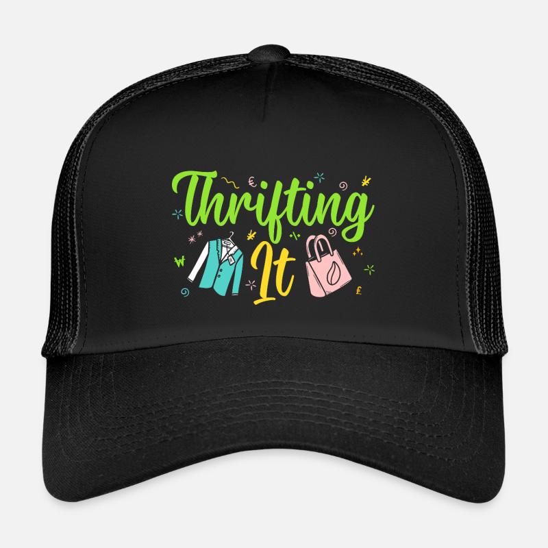 Thrift Shopper Thrifting It Thrift Store - Kinder Trucker-Cap - Schwarz/Schwarz