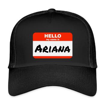 Bonjour, je m’appelle Ariana Étiquette Étiquette Nom Étiquette - Casquette trucker enfant - noir/noir - Devant