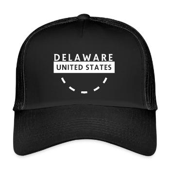 Delaware State Emblem Circular Badge - Kids’ Trucker Cap - black/black - Front