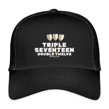 Vintage 1975 Darts Checkout - Kids’ Trucker Cap - black/black - Front