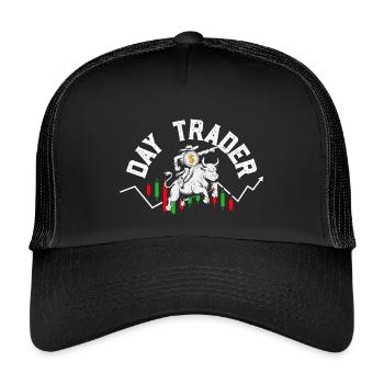 Stock Exchange Crypto Stock Market Trader Investor - Kids’ Trucker Cap - black/black - Front