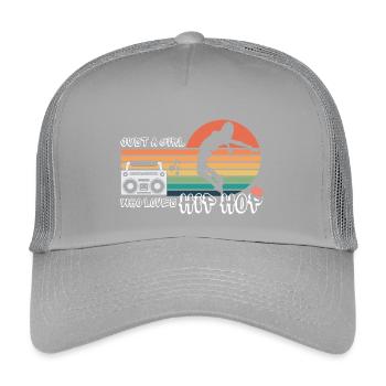 Fille aime hip hop rétro rap streetwear - Casquette trucker enfant - gris clair - Devant