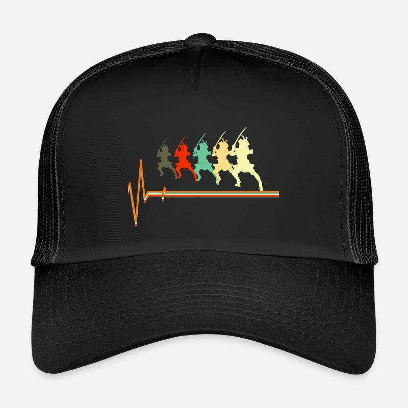 Samurai-Herzschlag-Krieger Bushido-Silhouette Kinder Trucker-Cap