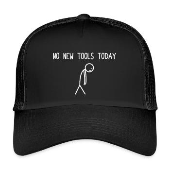 No new tools today Car lover car guy mechanic - Kids’ Trucker Cap - black/black - Front