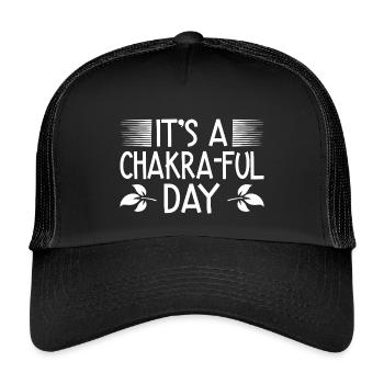 Pilates Enthusiasts It´s A Chakra-ful Day Pilates - Kinder Trucker-Cap - Schwarz/Schwarz - Vorne