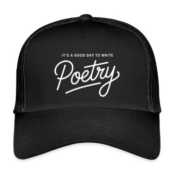 Good Day to Write Poetry - Kids’ Trucker Cap - black/black - Front