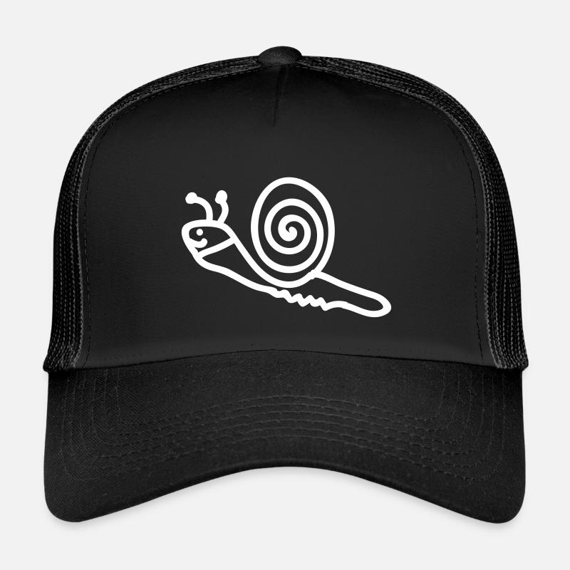 Schnecke - Kinder Trucker-Cap - Schwarz/Schwarz