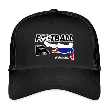 Fußball Fieber Slowakei - Kinder Trucker-Cap - Schwarz/Schwarz - Vorne