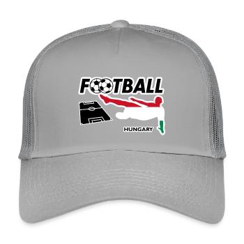 Fußball Fieber Ungarn - Kinder Trucker-Cap - Hellgrau - Vorne