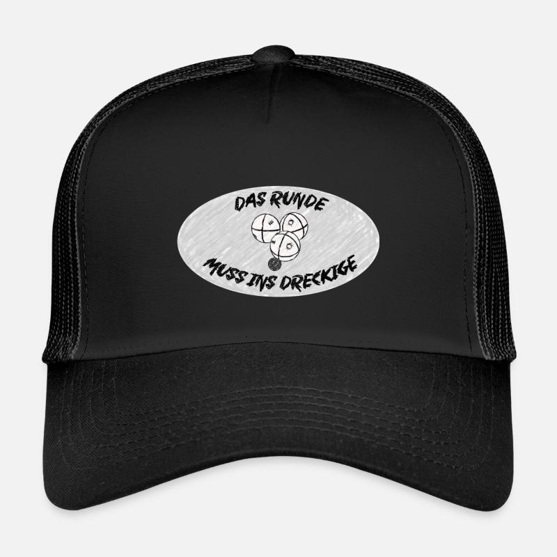 Petanque Logo - Kinder Trucker-Cap - Schwarz/Schwarz