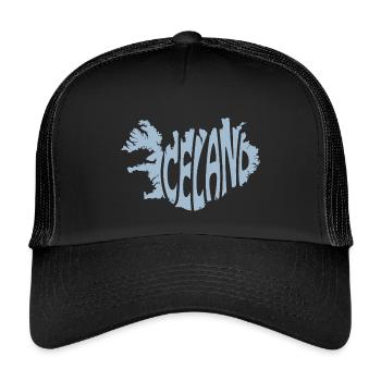 Iceland Typography Design - Kids’ Trucker Cap - black/black - Front