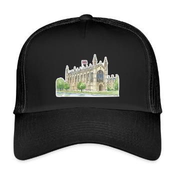Cambridge King's College Kapelle, Universität Kunst - Kinder Trucker-Cap - Schwarz/Schwarz - Vorne