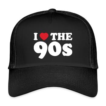 I love the 90s - Kids’ Trucker Cap - black/black - Front