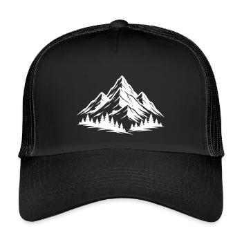 Mountains Forest Landscape - Kids’ Trucker Cap - black/black - Front