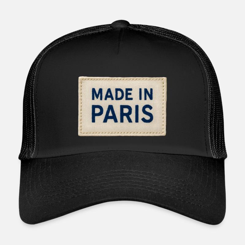 Made in Paris Fabric Patch - Kids’ Trucker Cap - black/black