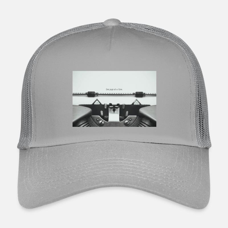 One Page At A Time Typewriter Design Kinder Trucker-Cap