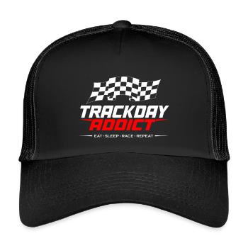 Trackday_ADDICT - Kinder Trucker-Cap - Schwarz/Schwarz - Vorne