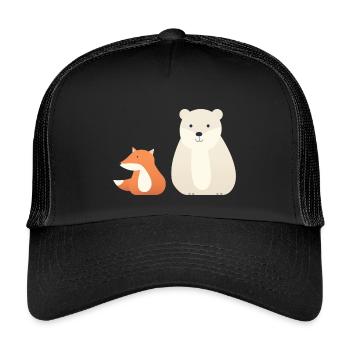Cute animal motifs for children - Kids’ Trucker Cap - black/black - Front