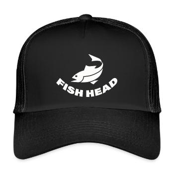 TÊTE DE POISSON - Casquette trucker enfant - noir/noir - Devant