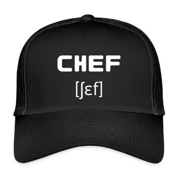 Chef - Chef - Chef - Chef - Chef amateur - Casquette trucker enfant - noir/noir - Devant