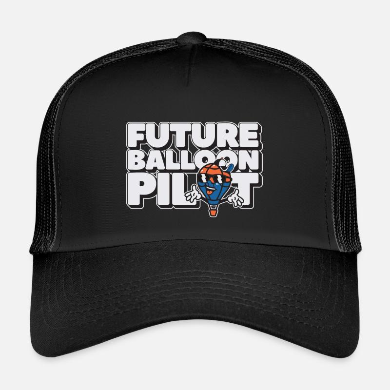 Future Balloon Pilot - Kinder Trucker-Cap - Schwarz/Schwarz