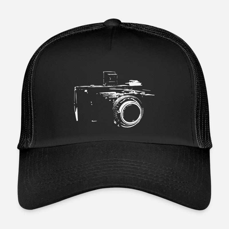 Vintage Kamera Illustration - Kinder Trucker-Cap - Schwarz/Schwarz