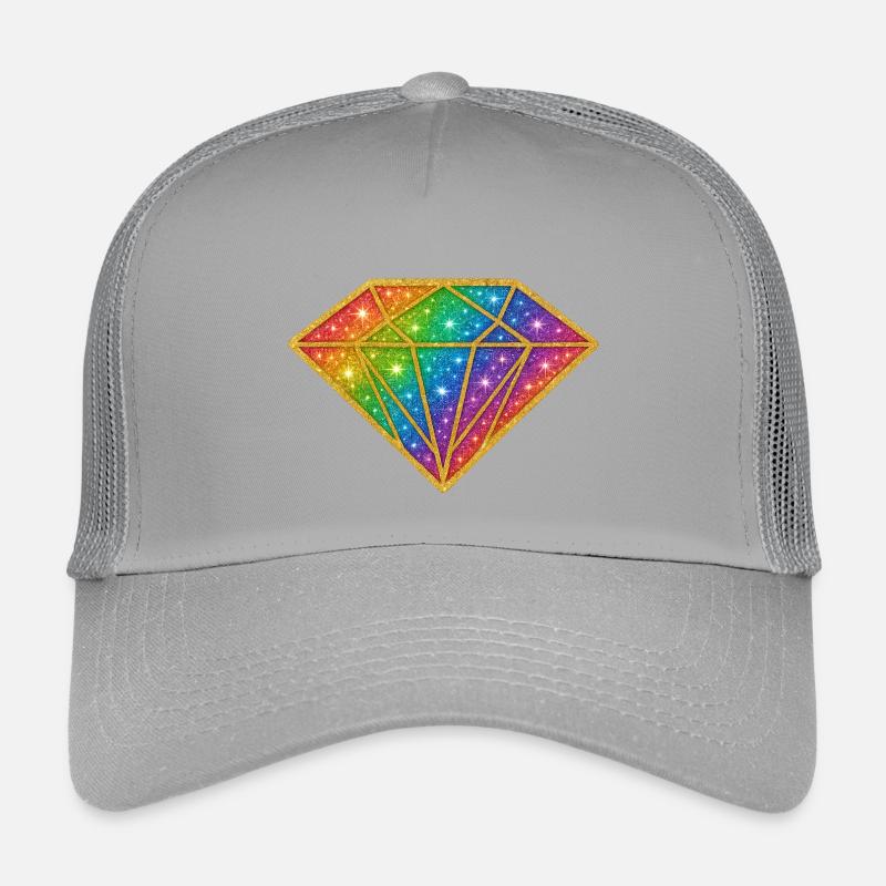Diamants arc-en-ciel scintillants Casquette trucker enfant