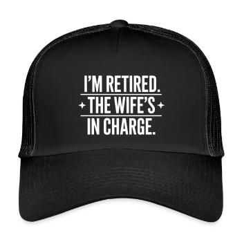 Retired Wife In Charge - Kids’ Trucker Cap - black/black - Front