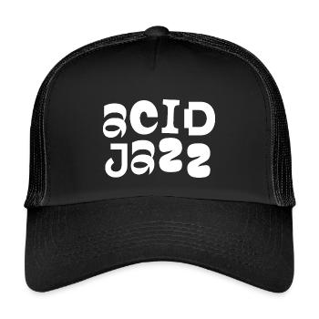 Gold Jazz Bold Typografie - Kinder Trucker-Cap - Schwarz/Schwarz - Vorne
