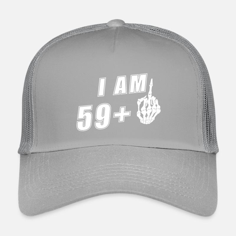 Ich bin 59 + Mittelfinger lustiger 60. Geburtstag Kinder Trucker-Cap