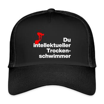 ESPÈCE DE NAGEUR SEC INTELLIGENT. SARCASME - Casquette trucker enfant - noir/noir - Devant