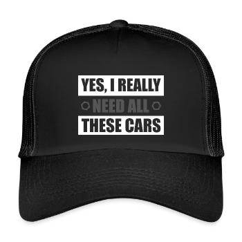 Yes i really need Car lover car guy mechanic - Kids’ Trucker Cap - black/black - Front
