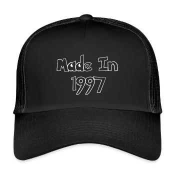 Fabriqué en 1997 Retro Outline - Casquette trucker enfant - noir/noir - Devant