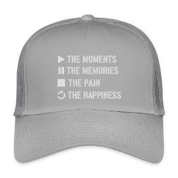 Pleine conscience, moments, souvenirs, bonheur - Casquette trucker enfant - gris clair - Devant