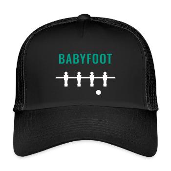 Grüner Tischfußball - Kinder Trucker-Cap - Schwarz/Schwarz - Vorne