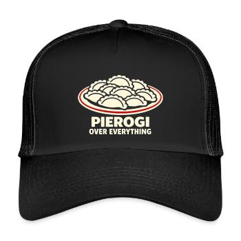 Pierogi Over Everything Humour culinaire - Casquette trucker enfant - noir/noir - Devant