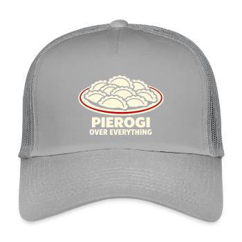 Pierogi Over Everything Humour culinaire - Casquette trucker enfant - gris clair - Devant