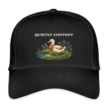 Quiet Duck près de la ferme Garden Pond Cottagecore - Casquette trucker enfant - noir/noir - Devant