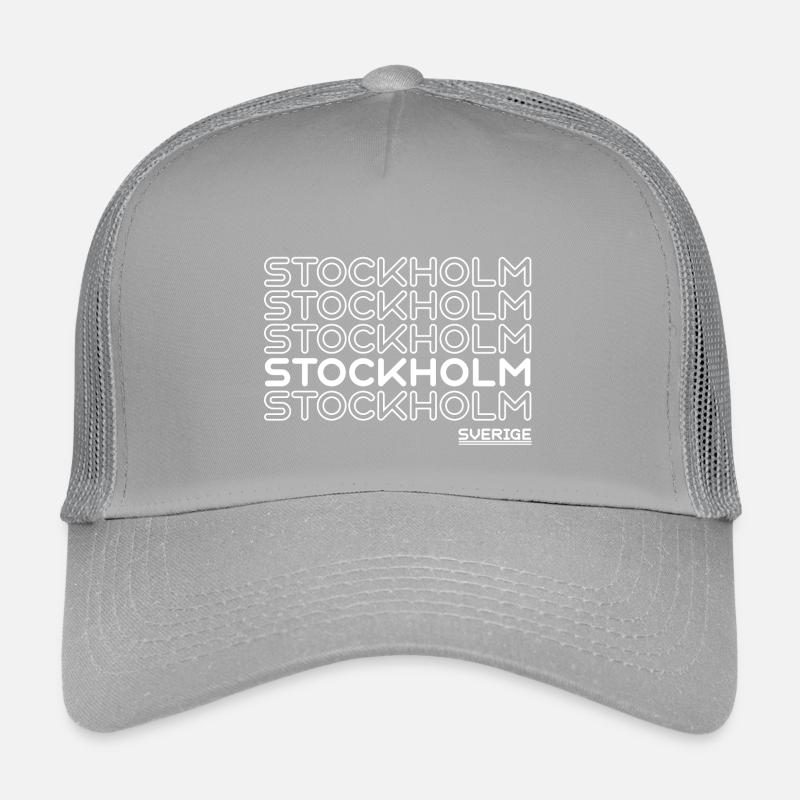 Stockholm Neon Lettering Pattern Kids’ Trucker Cap