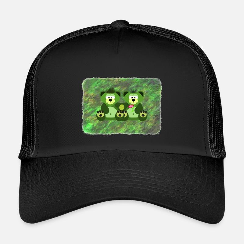 Moosbären - Kinder Trucker-Cap - Schwarz/Schwarz