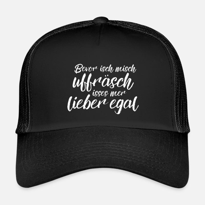Lieber egal - weiss - Kinder Trucker-Cap - Schwarz/Schwarz